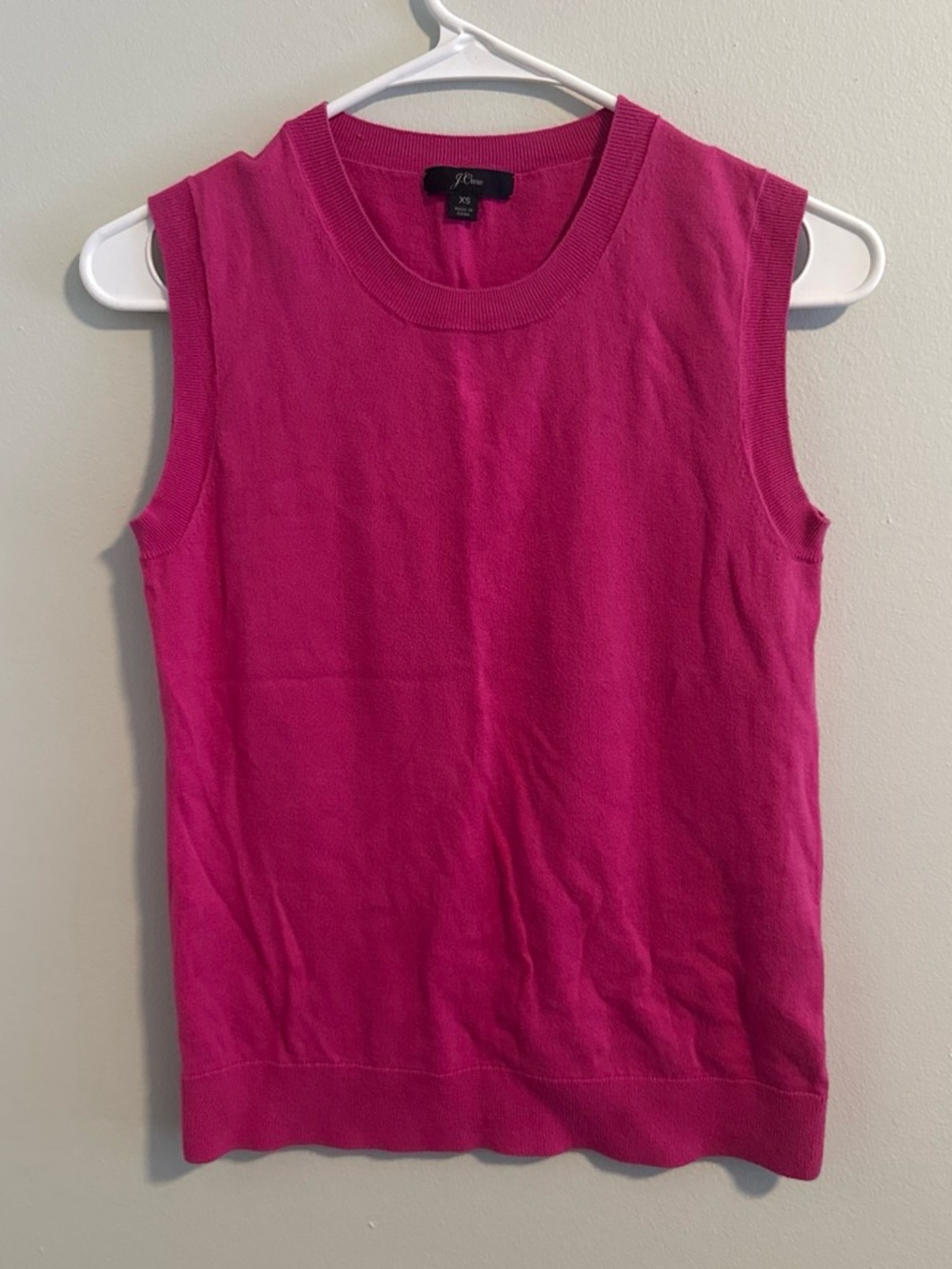 J. Crew Hot Pink Sleeveless Knit Tank